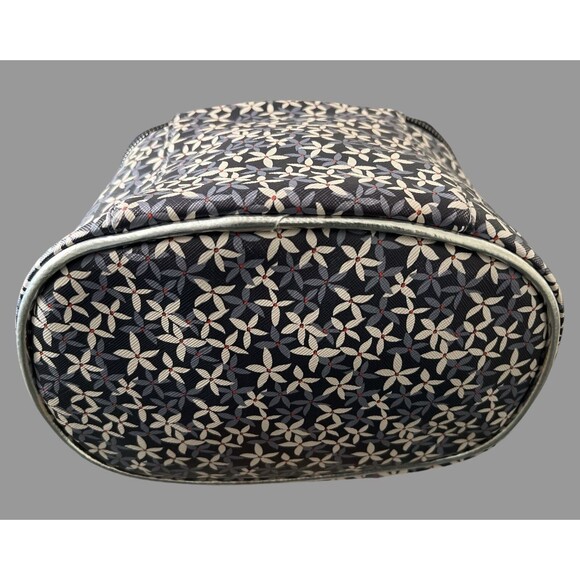 Nicole Miller NY Blue Floral Cosmetic Bag Travel Toiletry Case Makeup 9x6x6 - Picture 6 of 8